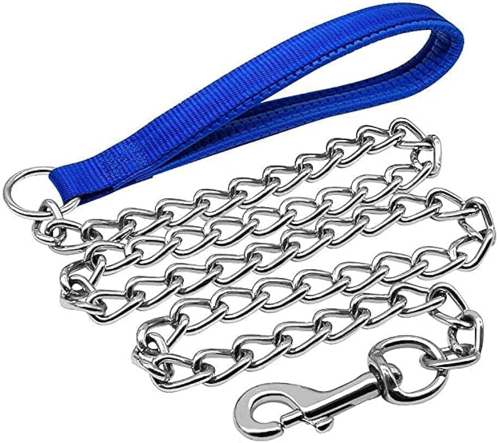 Metal Pet Leash with Hand 1 Meter - Blue