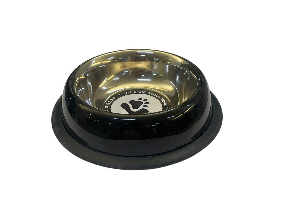 Pete&Pet Belly Stainless Bowl - Anti Skid Black - Small