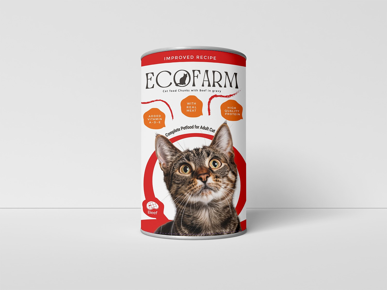 طعام رطب قطط ECOFARM لحم بقري 400 جرام
