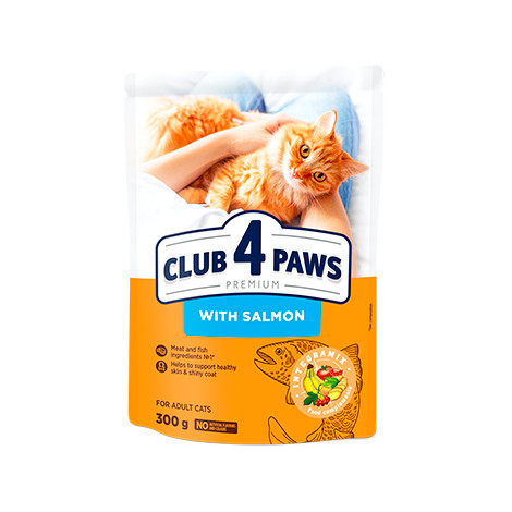 طعام جاف قطط CLUB 4 PAWS سلمون 300 جرام