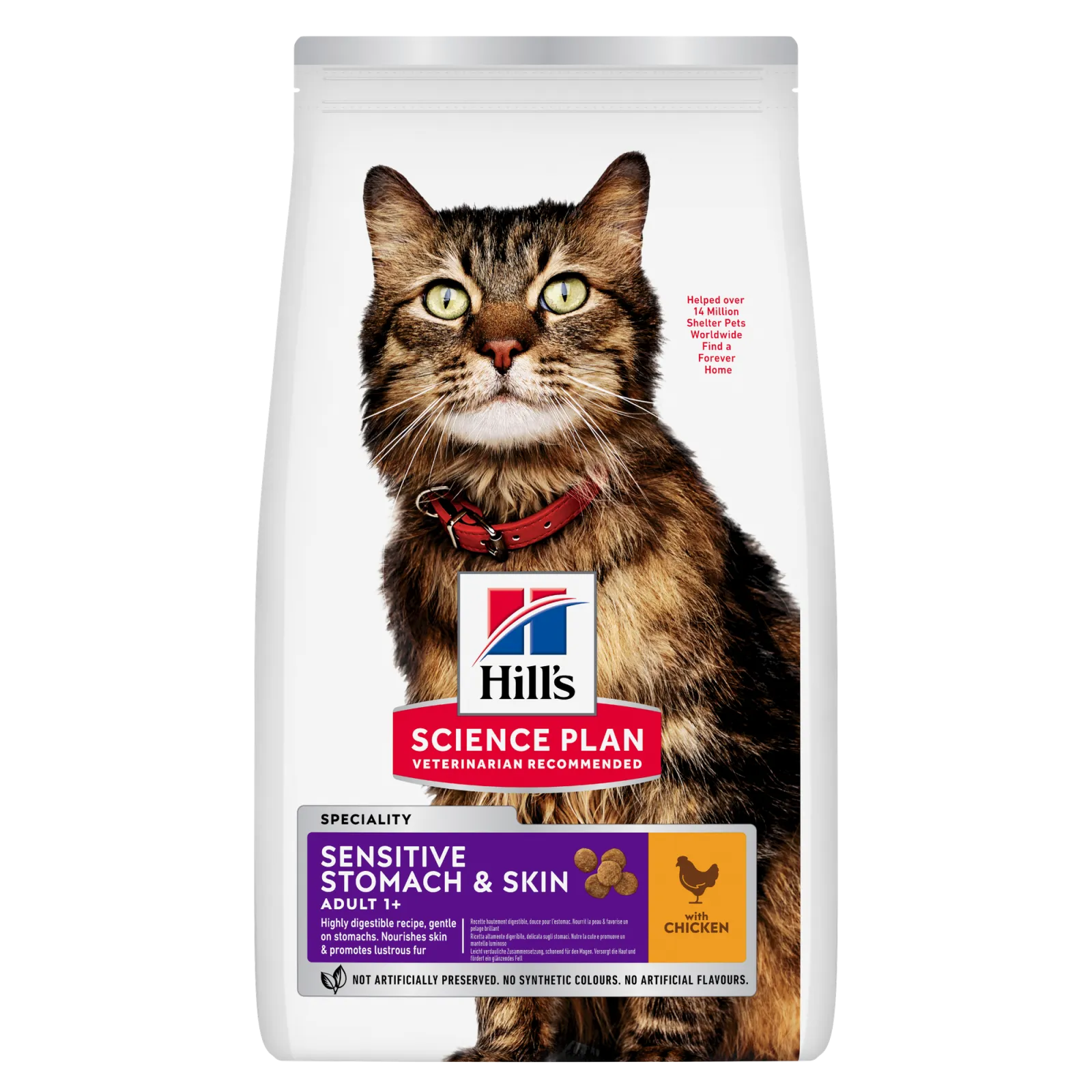 Hill’s Science Plan Sensitive stomach & skin adult cat food with chicken -1.5KG