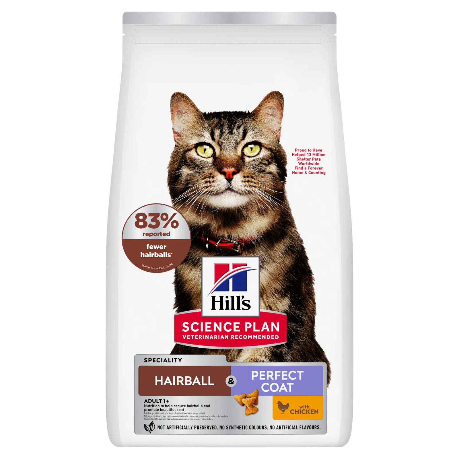 Hill’s Science Plan Hairball & perfect coat adult cat food with chicken -1.5KG