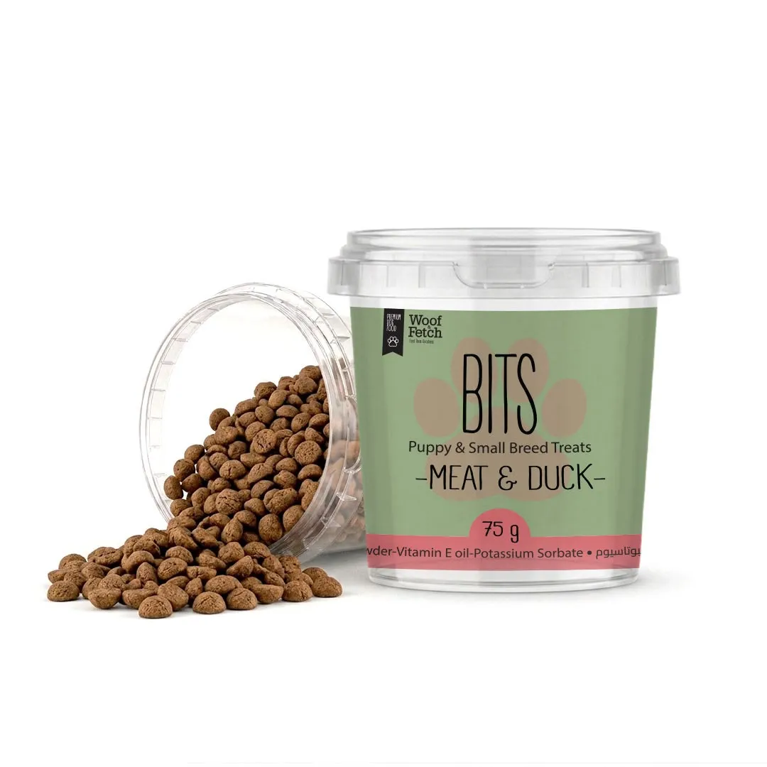 Woof & Fetch BITS Puppy & Small Breed Treats - MEAT & DUCK- 75 gm
