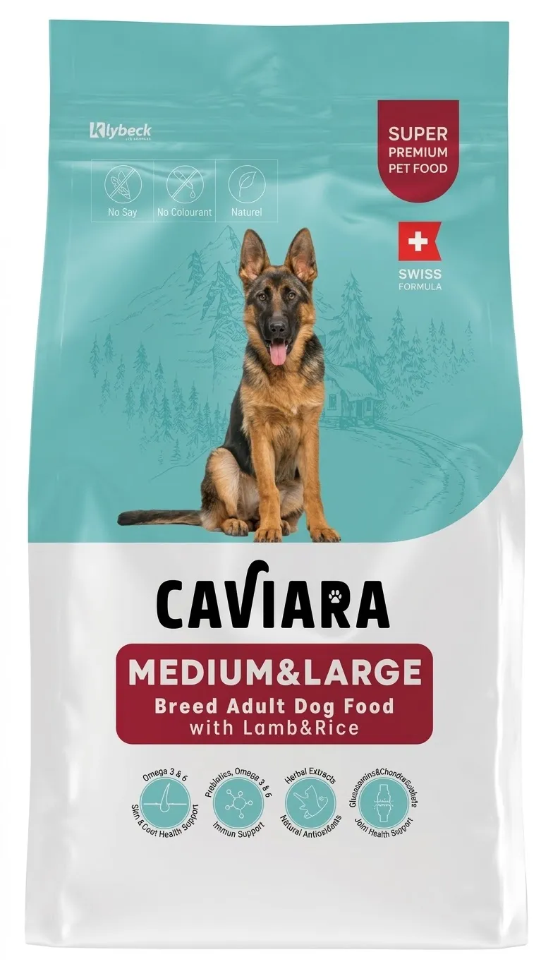 CAVIARA Medium & Large Breed Adult Dog Food with Lamb & Rice 12KG