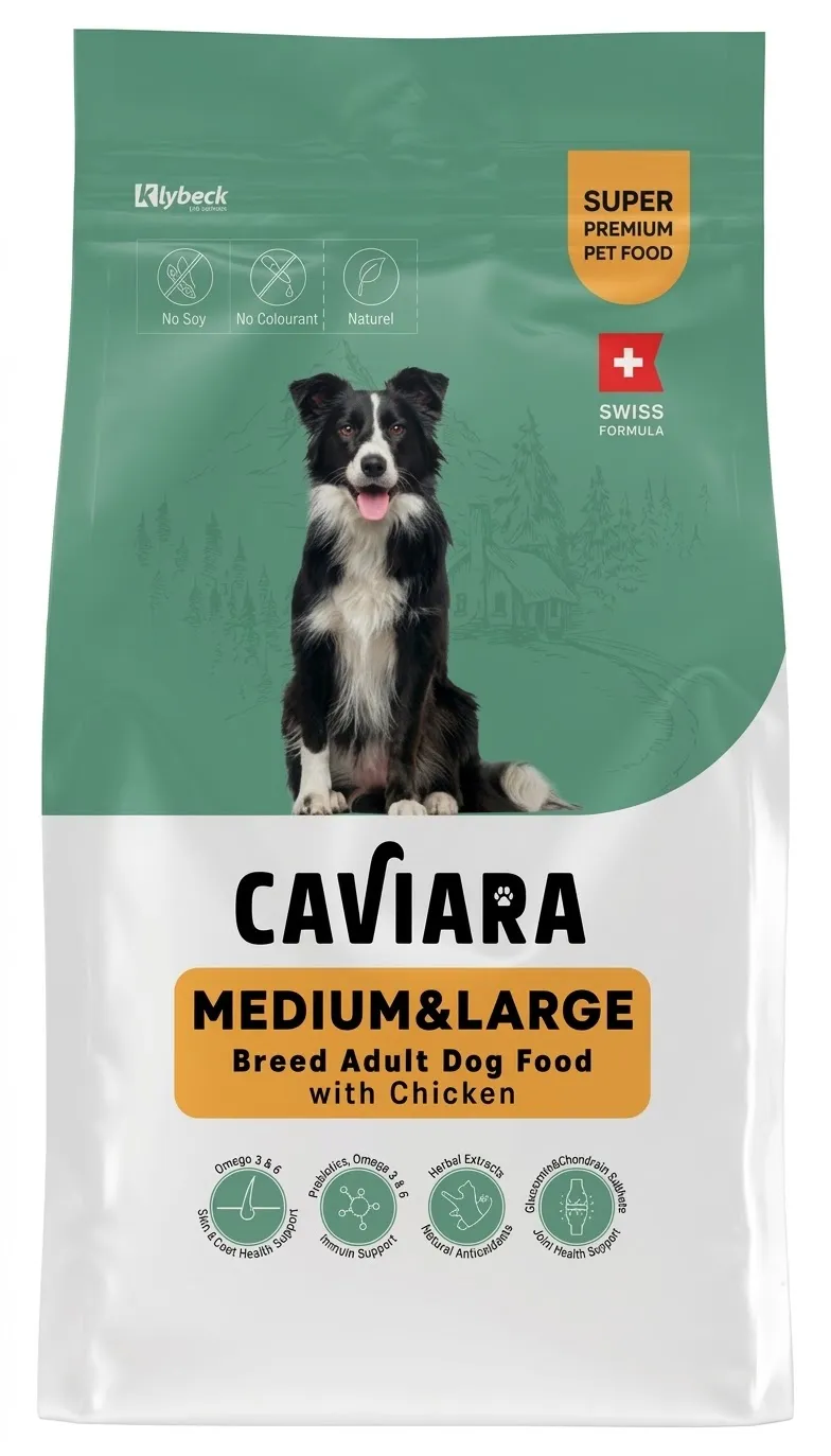 CAVIARA Medium & Large Breed Adult Dog Food with Chicken 12KG