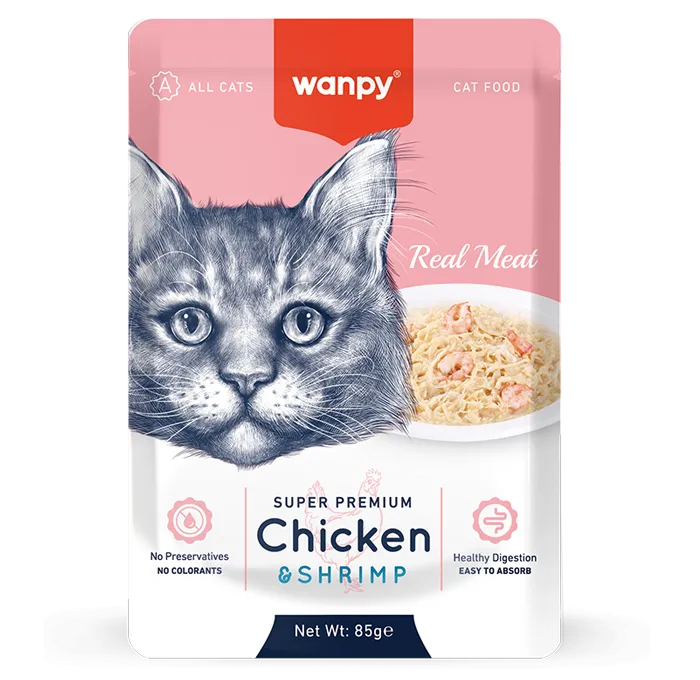 Wanpy  Cat Wet food Whit Chicken & Shrimp  -85gm