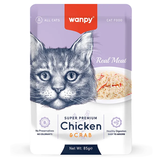 Wanpy  Cat Wet food Whit Chicken & CRAB -85gm