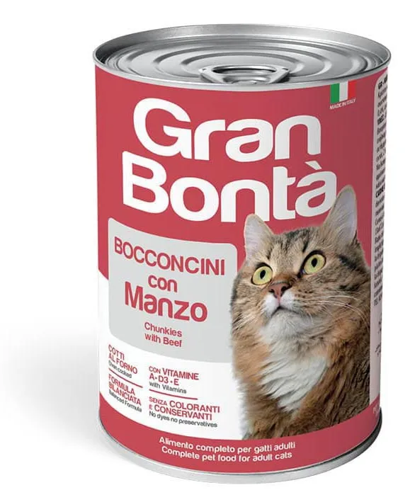 Gran Bonta Adult Cat Wet Food with BeeF Chunkies -400gm