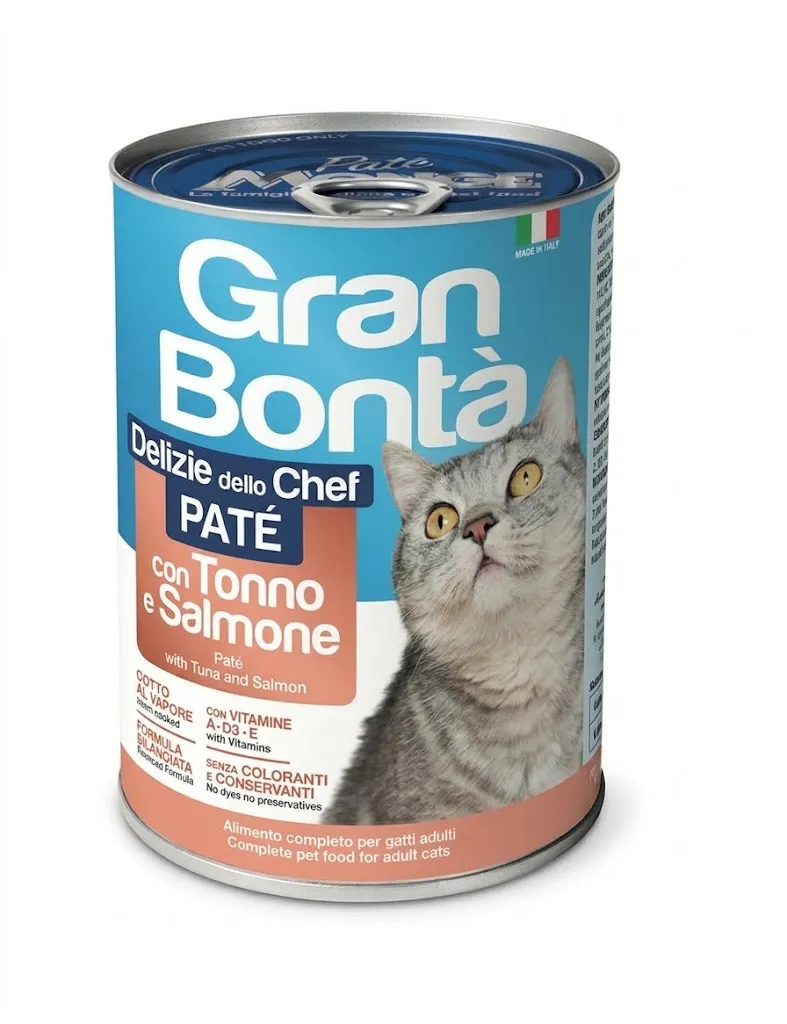 Gran Bonta Adult Cat Wet Food with Tuna & Salmon  Pate -400gm