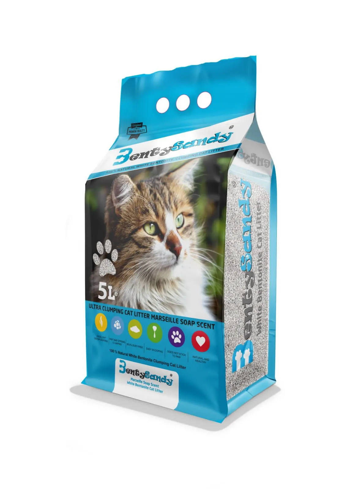 BentySandy Clumping Cat Litter - Marseille Soap Scented - 5L