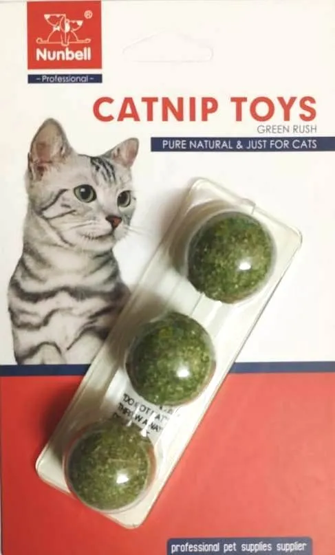 Nunbell CATNIP 3 BALLS Chewy Toy for Cats