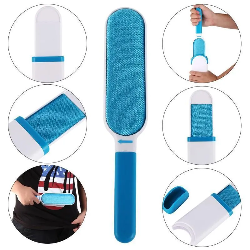Professional Pet Fur & Lint Remover with Self-Cleaning Base Double-Sided Brush