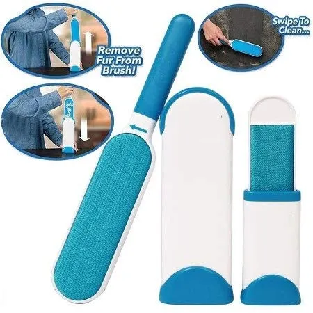 Professional Pet Fur & Lint Remover with Self-Cleaning Base Double-Sided Brush