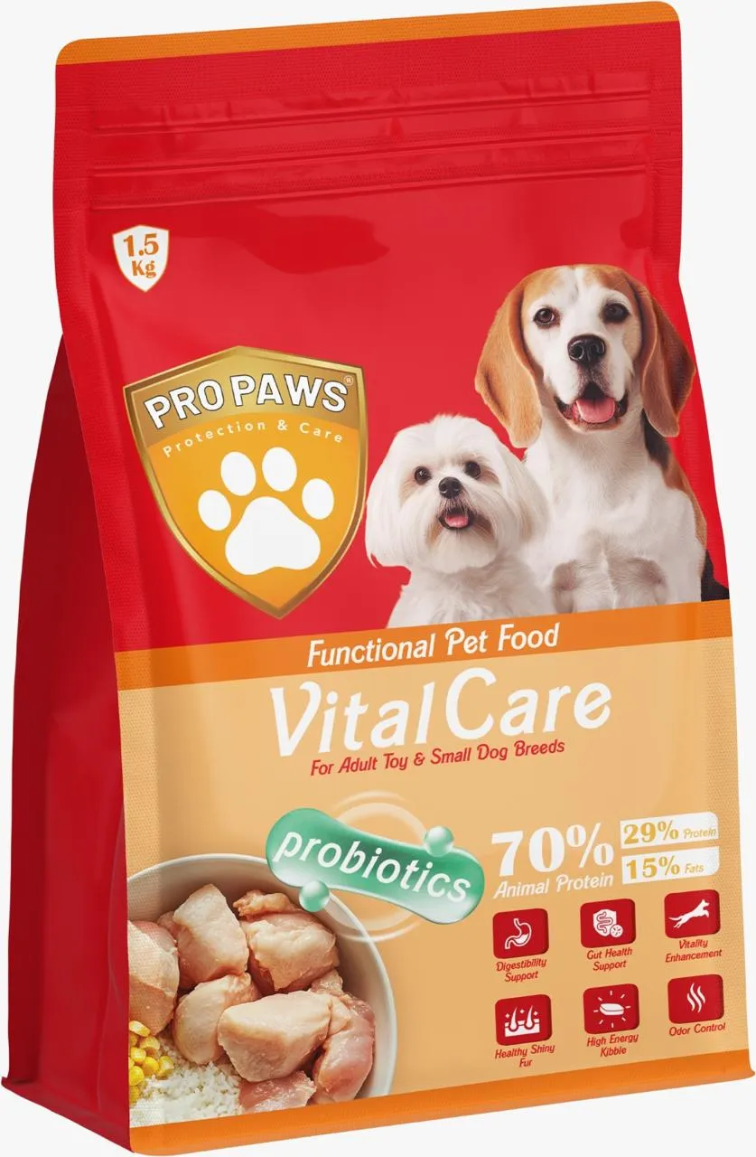 PROPAWS Vital Care Dry Food For Adult Toy and Small Breeds - 3KG