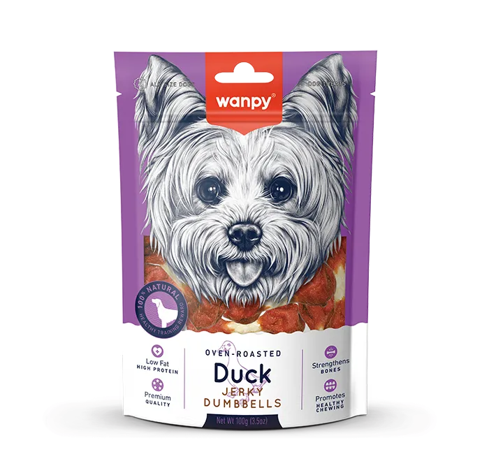 Wanpy Duck Jerky Dumbbells for Dogs - 100gm