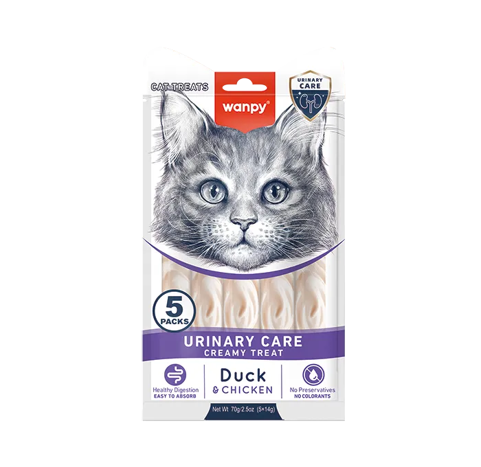 Wanpy Urinary Care Creamy Treat Duck & Chicken For Cat - 5 X 14gm