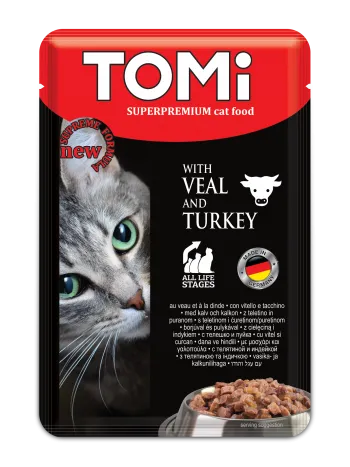 طعام رطب قطط TOMI ديك رومي 100 جرام