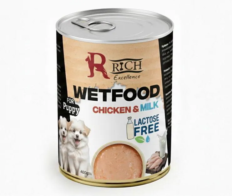 Rich Excellence Wet food CHICKEN & MILK for PUPPIES - 400gm