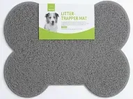 Nunbell Litter Trapper Mat - BONE Shape - - Multi Color- 30X40cm