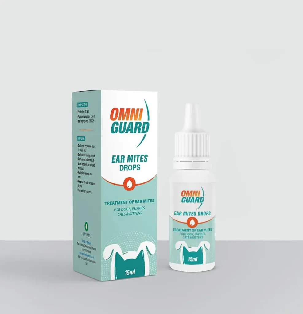 OmniGuard Ear Mites Drops For Dogs & Cats 15ml