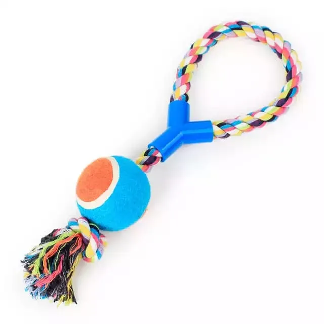 Nunbell Rope Toy with 1 Ball  - For Puppy and Adult Dog -NB-72