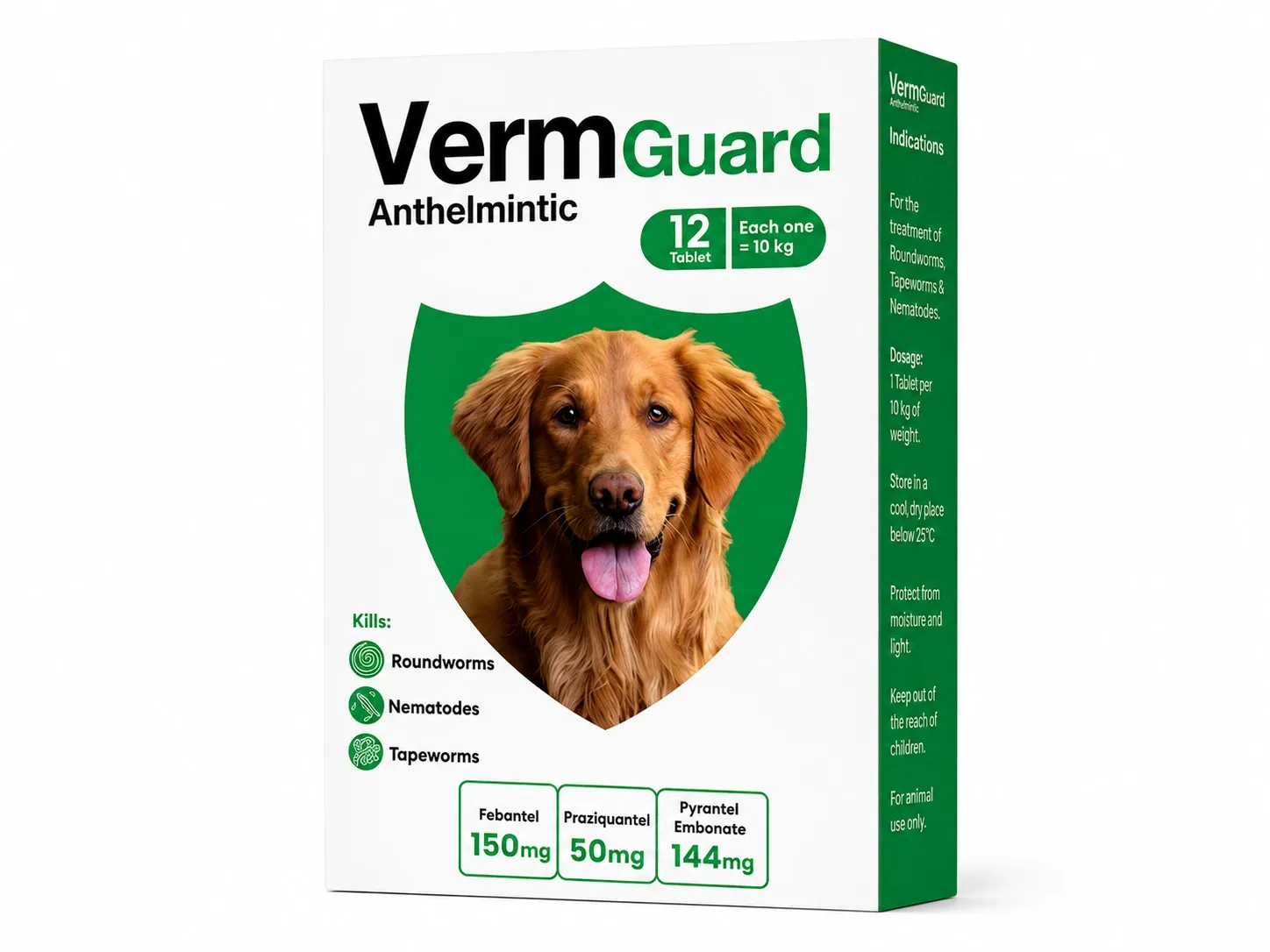 VermGuard De-Worming for Dogs - 12 Tablets