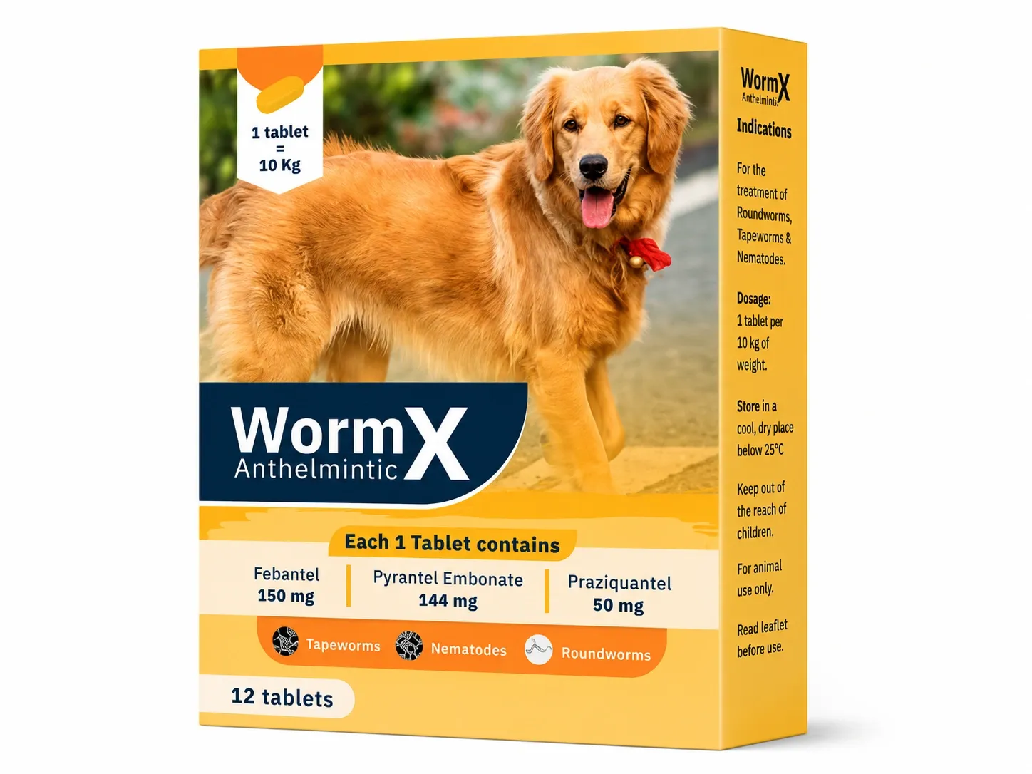 WormX De-Worming for Adult Dogs - 12 Tablets