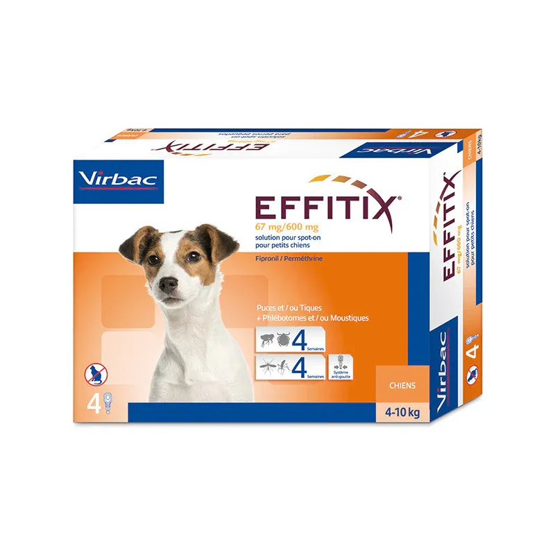 Virbac Effitix Spot-On for Small Dogs 4-10kg - 1 Pippete