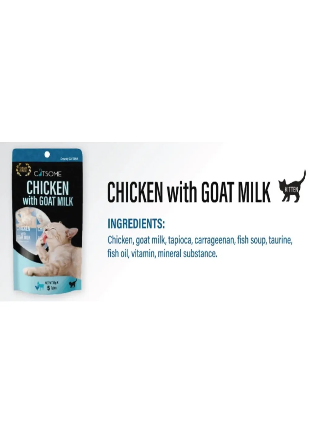 CATSOME Creamy Cat Stick with Chicken and Goat Milk - (5 sticks X 15gm)