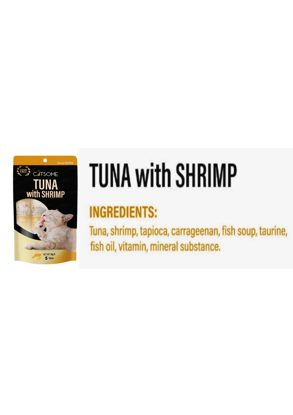 CATSOME Creamy Cat Stick with Tuna and Shrimp - (5 sticks X 15gm)