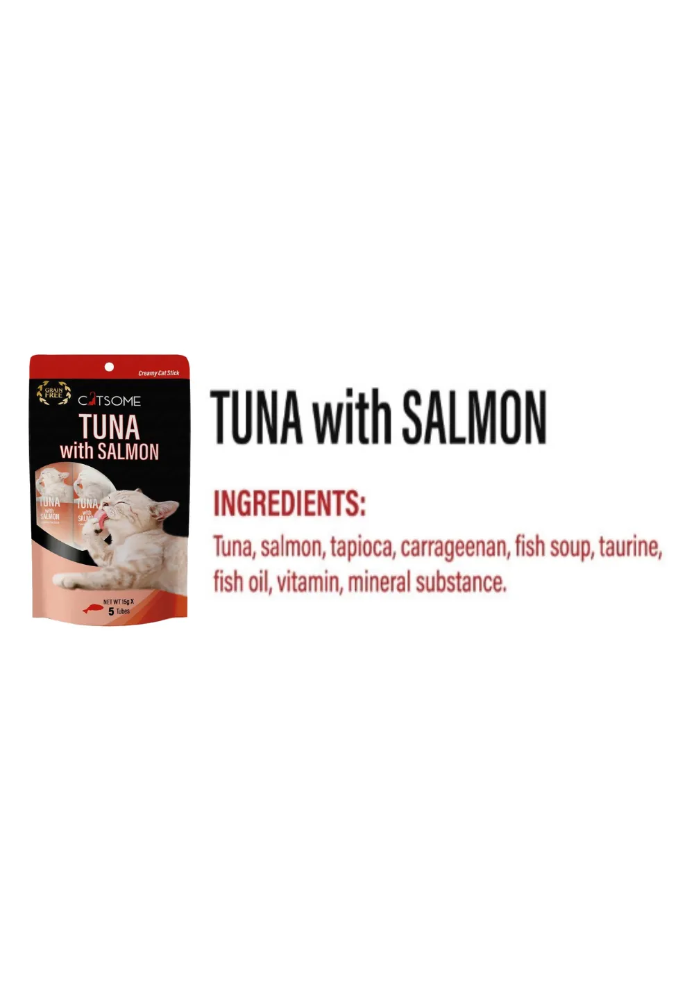 CATSOME Creamy Cat Stick with Tuna and Salmon - (5 sticks X 15gm)