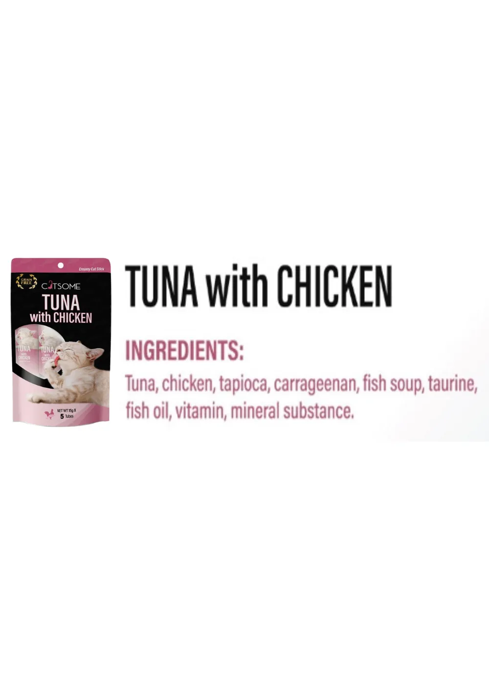 CATSOME Creamy Cat Stick with Tuna and Chicken - (5 sticks X 15gm)
