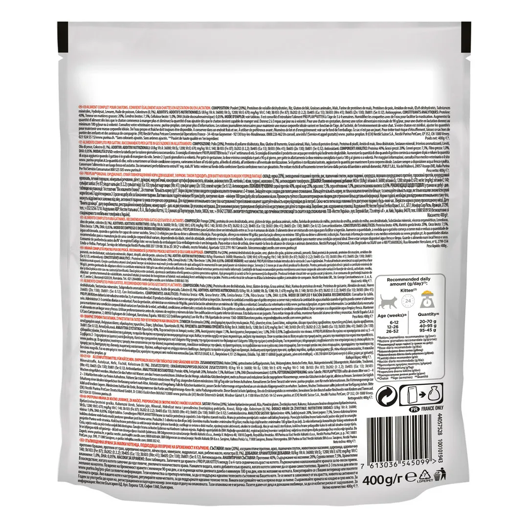 PRO PLAN Original Kitten Rich in Chicken 400gm