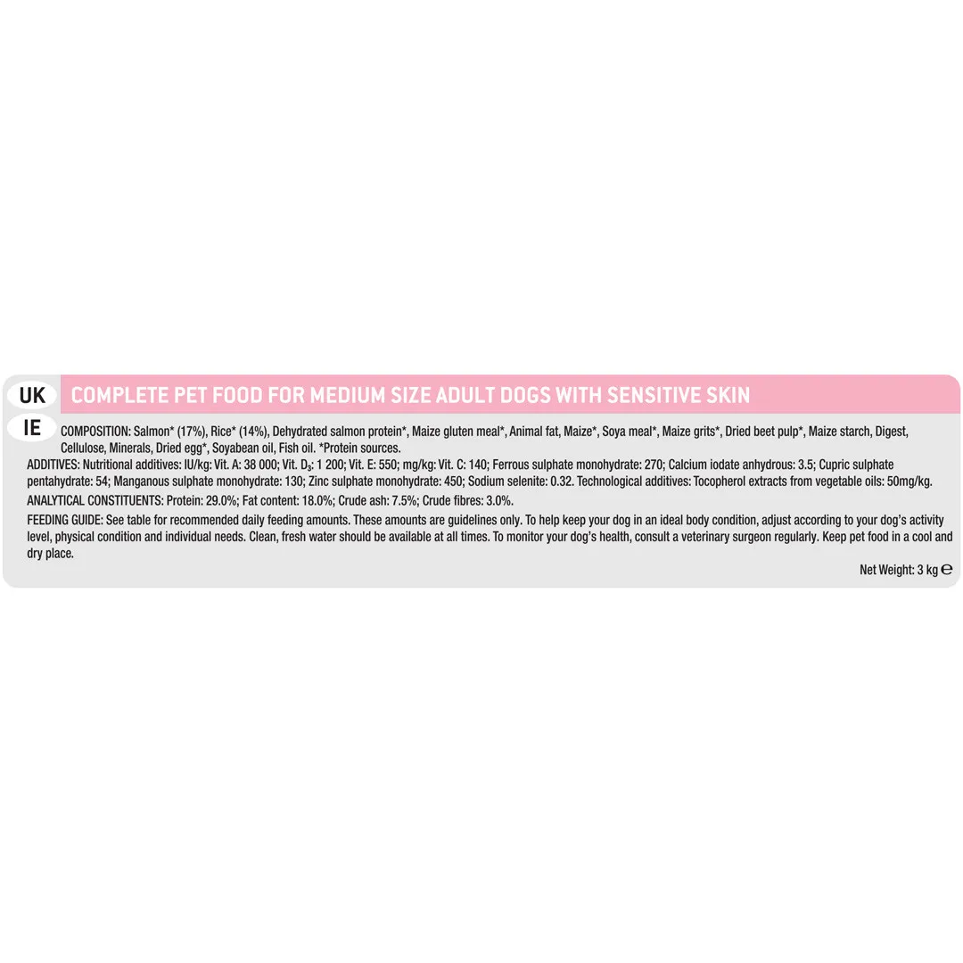 PRO PLAN Dog Medium Adult  Sensitive Skin Rich in Salmon - 3KG
