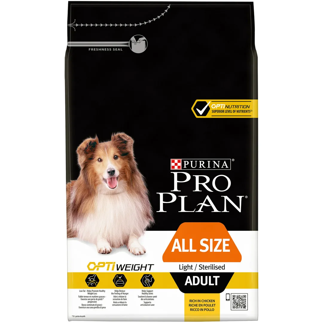 PRO PLAN Dog All Sizes Adult Light / Sterilised , Rich in Chicken 3Kg