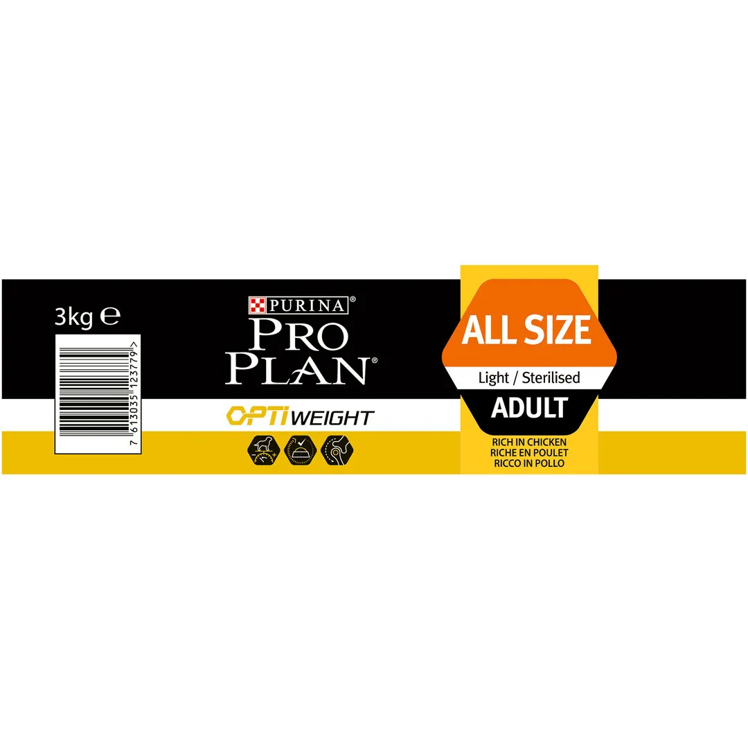 PRO PLAN Dog All Sizes Adult Light / Sterilised , Rich in Chicken 3Kg