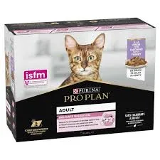 PRO PLAN Delicate Digestion Adult Cat Wet Food with TURKEY - 10 X 85gm