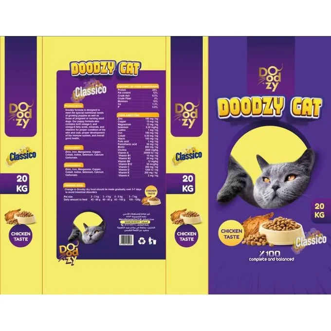 Doodzy Classico Dry Food for Adult Cats - 20KG