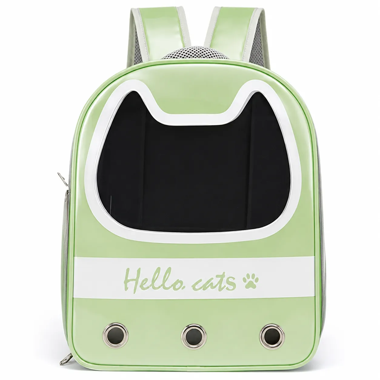 Hello Cats Backpack Carrier - GREEN