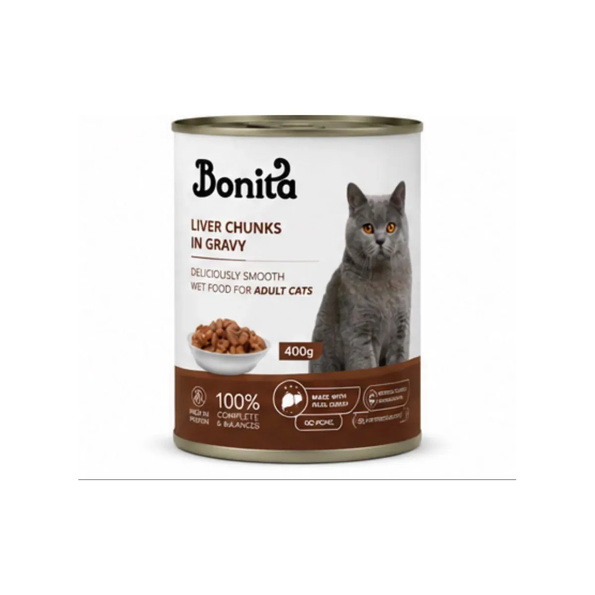 Bonita LIVER Chunks in Gravy for Adult Cats - 400gm
