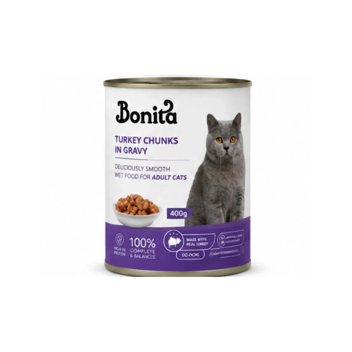 Bonita TURKEY Chunks in Gravy for Adult Cats - 400gm