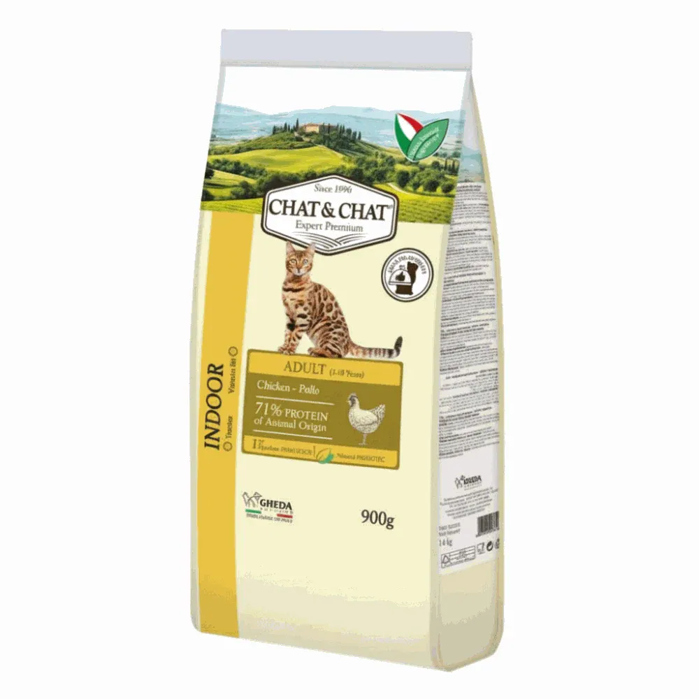Chat&Chat Indoor Cat Food With Chicken & Peas - 900gm