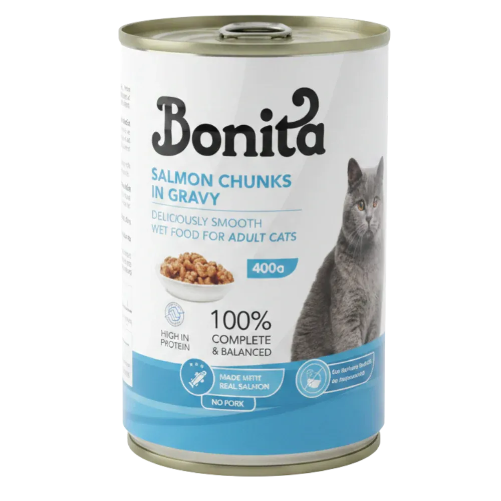 Bonita SALMON Chunks in Gravy for Adult Cats - 400gm