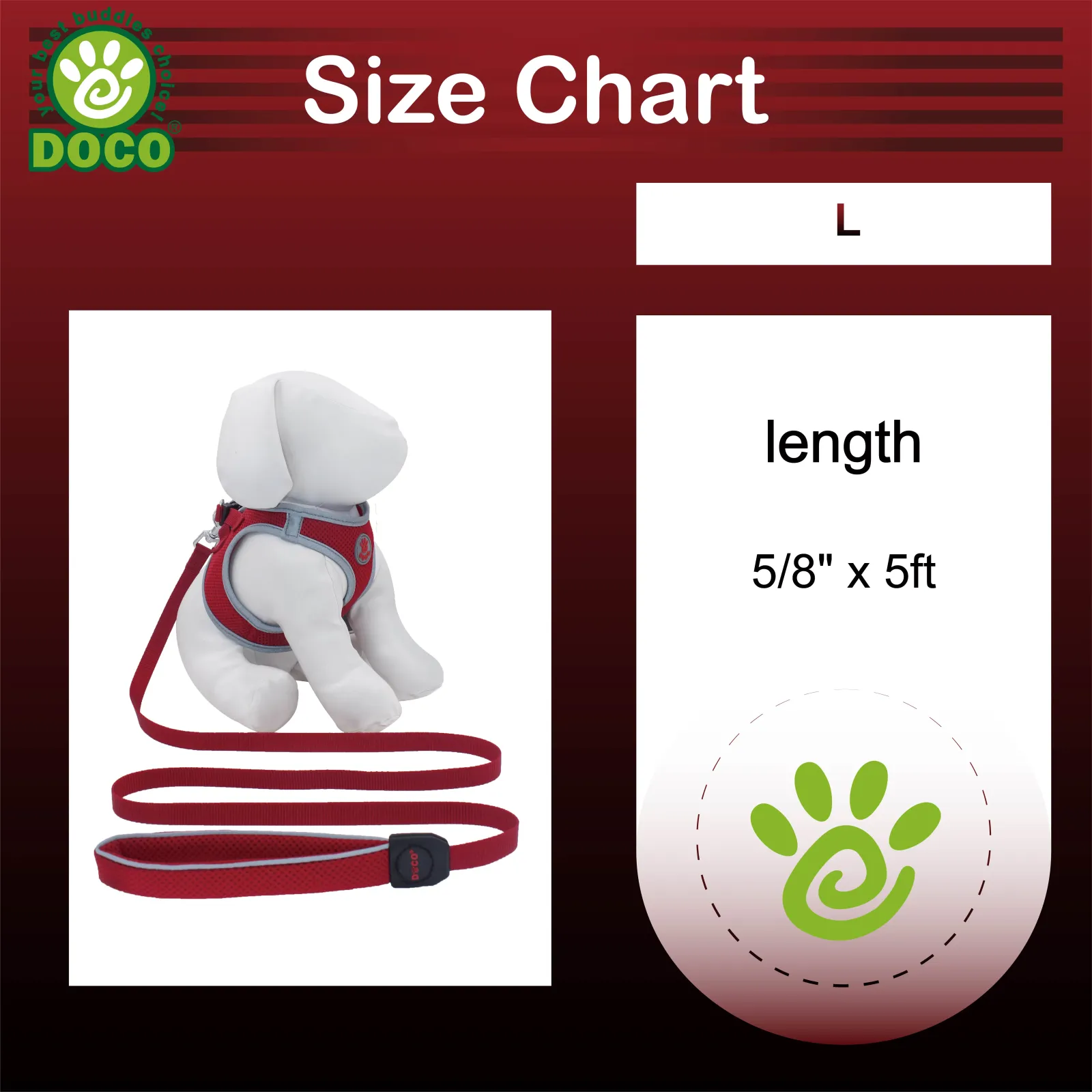 DOCO Athletica Reflective Leash Small - DCA3660
