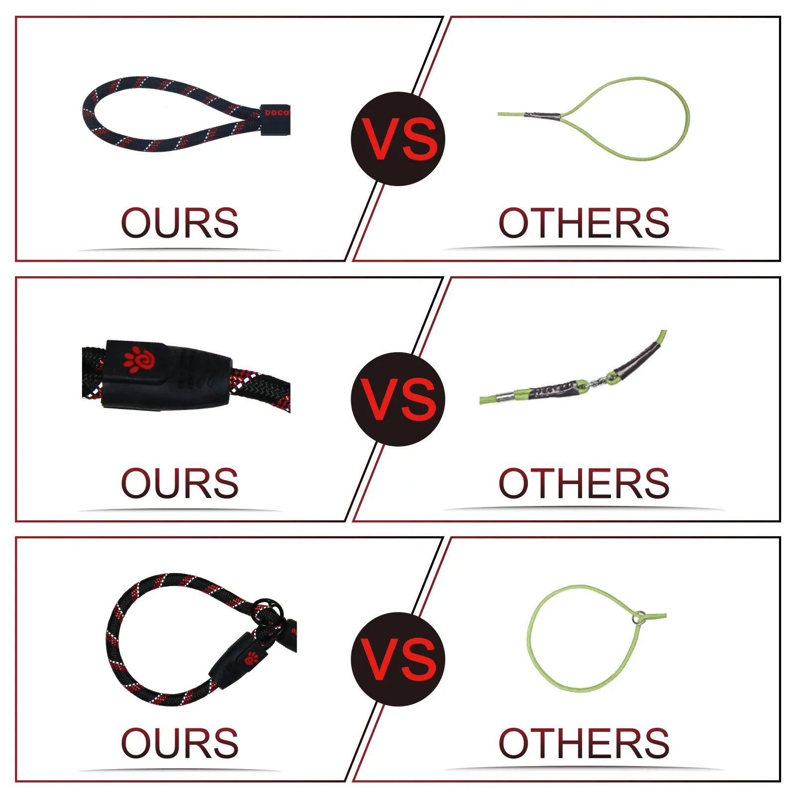 DOCO Reflective Rope Leash + Collar - DCROPE0055060