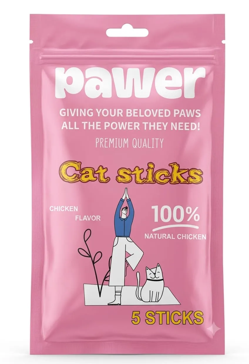 Pawer Premium Cat Sticks - CHICKEN Flavor, 5 Sticks