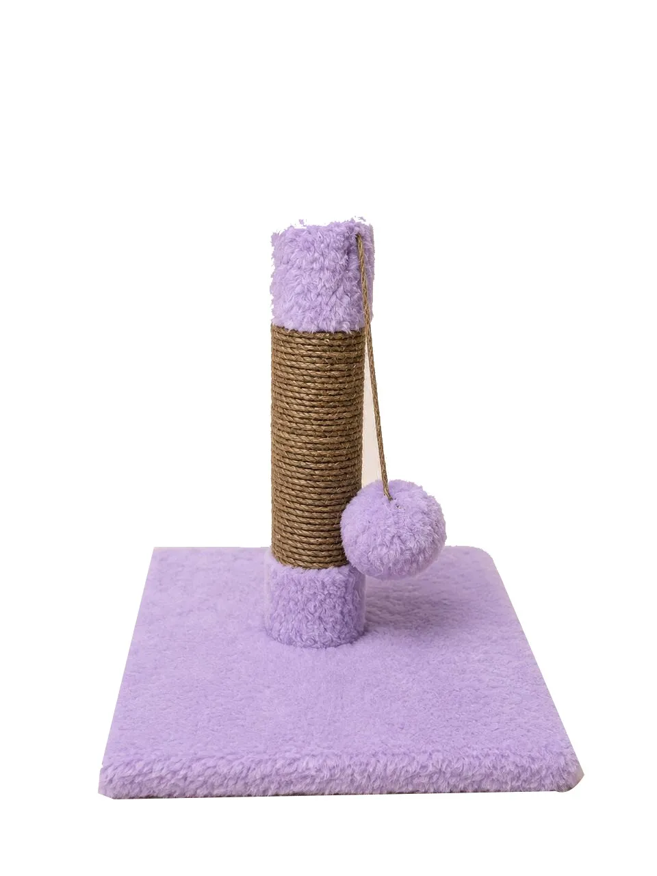 PAWER Cat Scratching Post with Sisal Rope and Hanging Toy Ball-Purple