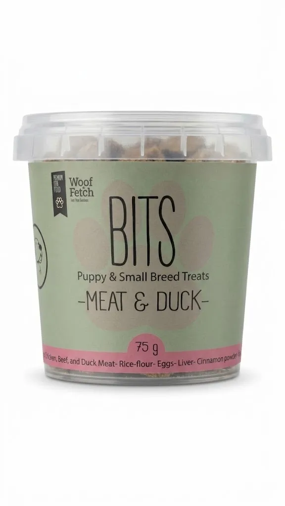 Woof & Fetch BITS Puppy & Small Breed Treats - MEAT & DUCK- 75 gm