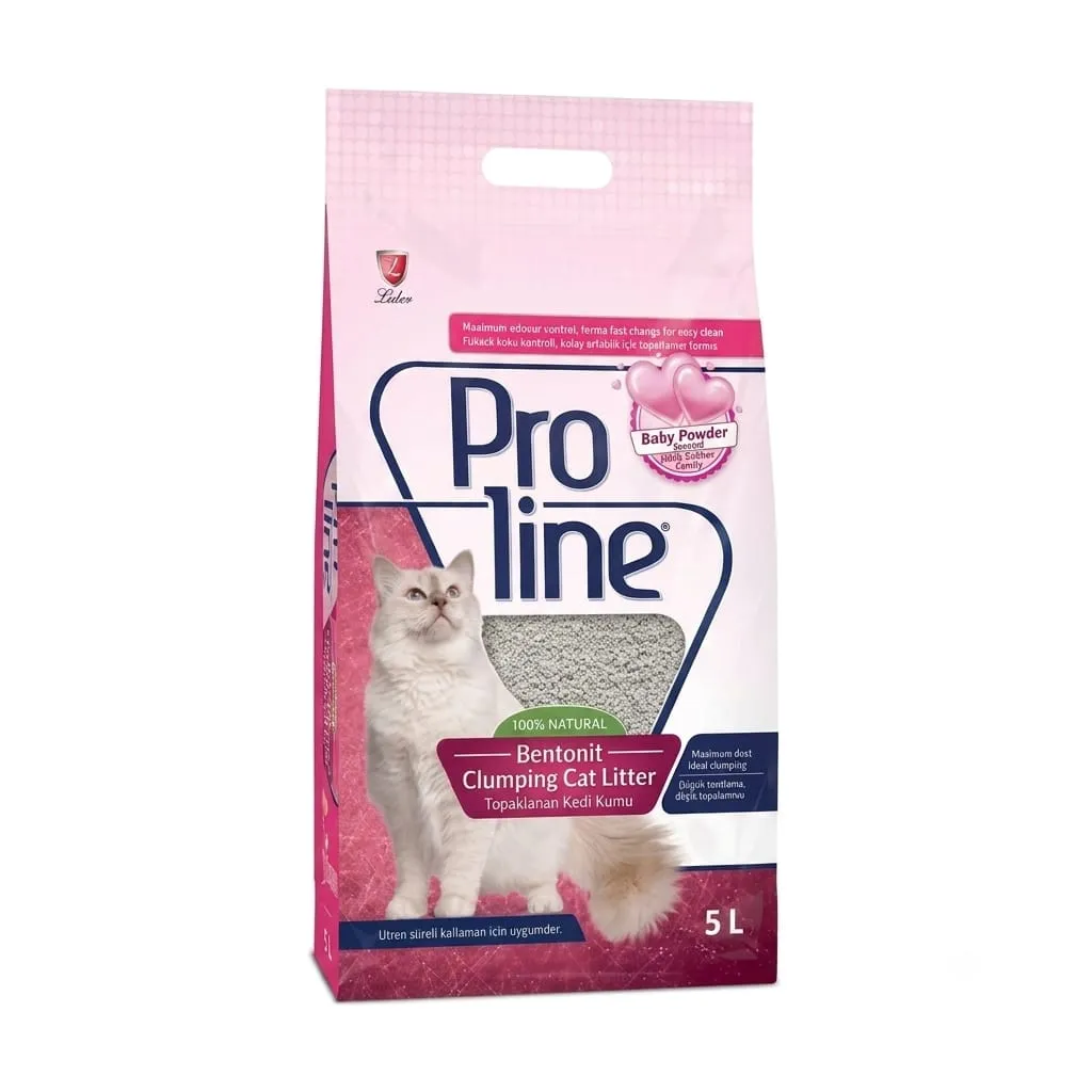 Proline Bentonite Clumping Cat Litter- Baby Powder -5L