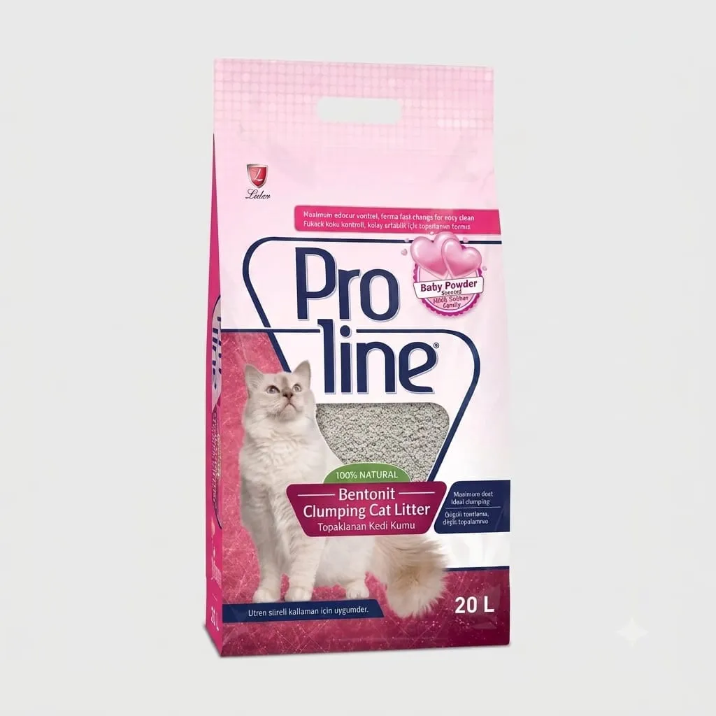Proline Bentonite Clumping  Cat Litter- Baby Powder -20L